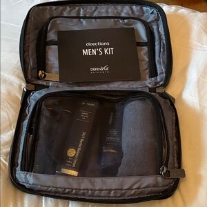 Men's DefenAge Skincare Products in Black Travel Bag